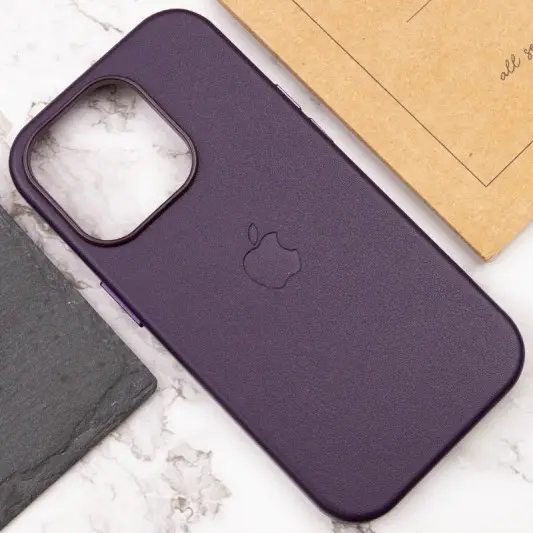 Кожаный чехол Leather Case (AAA) with MagSafe для Apple iPhone 14 Pro (6.1"), Deep Violet - изображение 4