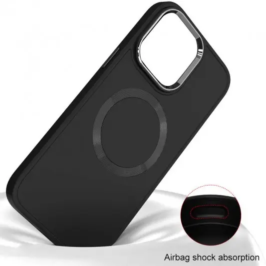 TPU чохол Bonbon Metal Style with MagSafe для Apple iPhone 14 Plus (6.7"), Чорний / Black - зображення 1 