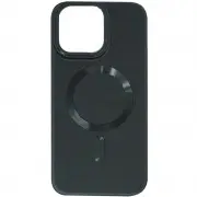 Кожаный чехол Bonbon Leather Metal Style with MagSafe для Apple iPhone 12 Pro / 12 (6.1"), Черный / Black