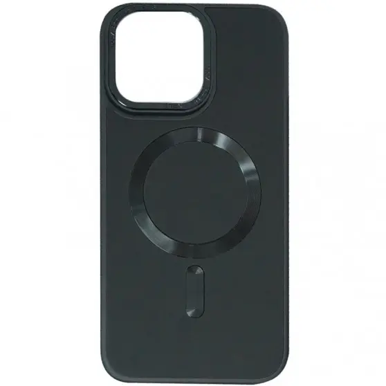 Шкіряний чохол Bonbon Leather Metal Style with MagSafe Apple iPhone 12 Pro / 12 (6.1"), Чорний / Black