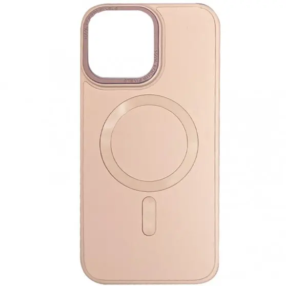 Шкіряний чохол Bonbon Leather Metal Style with MagSafe Apple iPhone 14 (6.1"), Рожевий / Light pink