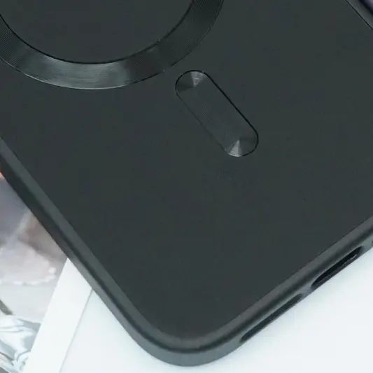 Шкіряний чохол Bonbon Leather Metal Style with MagSafe Apple iPhone 12 Pro / 12 (6.1"), Чорний / Black - зображення 2 
