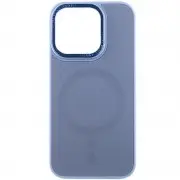 Чохол TPU+Glass Sapphire Midnight Open Camera with MagSafe для Apple iPhone 15 Pro (6.1"), Синій / Blue
