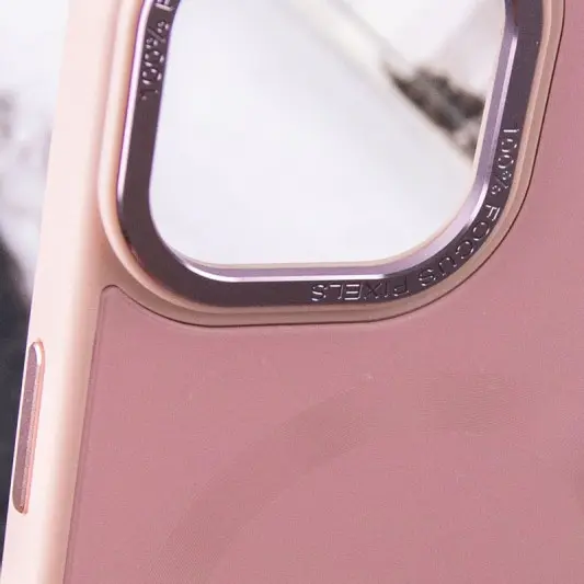 Чохол TPU+Glass Sapphire Midnight Open Camera with MagSafe для Apple iPhone 15 (6.1"), Рожевий / Pink Sand - зображення 5 