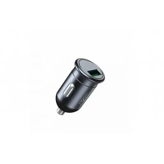 Автомобільна зарядка в прикурювач XO-CC46 з кабелем Type-C - USB / Швидка зарядка QC 3.0 / Темно-сірий - зображення 2 