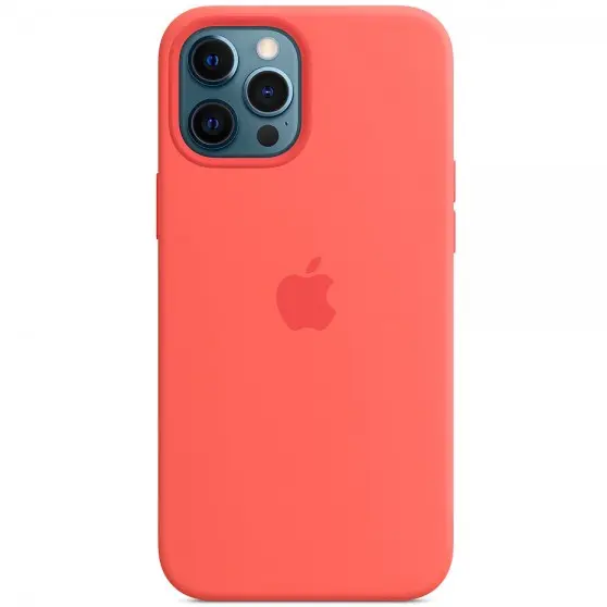Чехол для Apple iPhone 12 Pro Max (6.7"") - Silicone case (AAA) full with Magsafe (Оранжевый / Pink citrus)