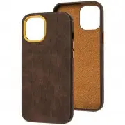 Кожаный чехол Croco Leather для Apple iPhone 14 Pro (6.1"), Brown