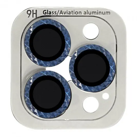 Захисне скло на камеру для iPhone 12 Pro Max - Metal Shine (в упак.), Синій / Blue