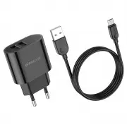 Зарядний пристрій для телефона - Borofone BA63A Richy + MicroUSB Чорний