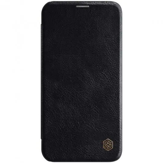 Шкіряний чохол (книжка) Nillkin Qin Series для Apple iPhone 12 Pro / 12 (6.1"") (Чорний)