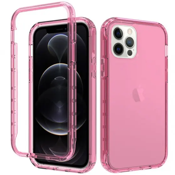 Чохол TPU + PC Full Body із захистом 360 для Apple iPhone 12 Pro Max (6.7"") (Рожевий)