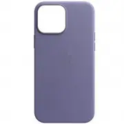 Кожаный чехол для iPhone 13 Leather Case (AAA) (Сиреневый / Wisteria)