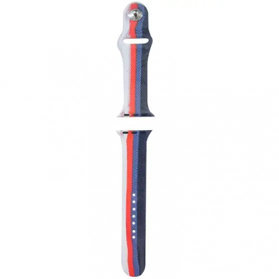 Силіконовий ремінець Braided для Apple watch 38mm / 40mm (Білий / Синій)