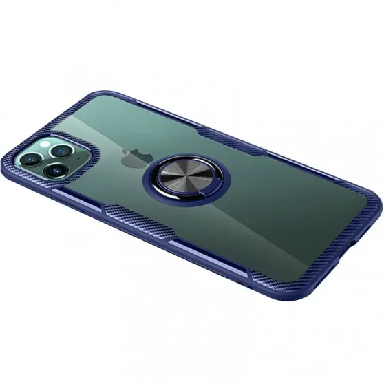 TPU+PC чохол для Apple iPhone 11 Pro (5.8") - Deen CrystalRing for Magnet (opp) (Безбарвний / Синій)