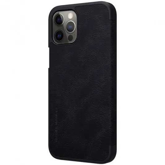 Шкіряний чохол (книжка) Nillkin Qin Series для Apple iPhone 12 Pro / 12 (6.1"") (Чорний) - зображення 1 