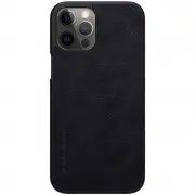 Шкіряний чохол (книжка) Nillkin Qin Series для Apple iPhone 12 Pro / 12 (6.1"") (Чорний)