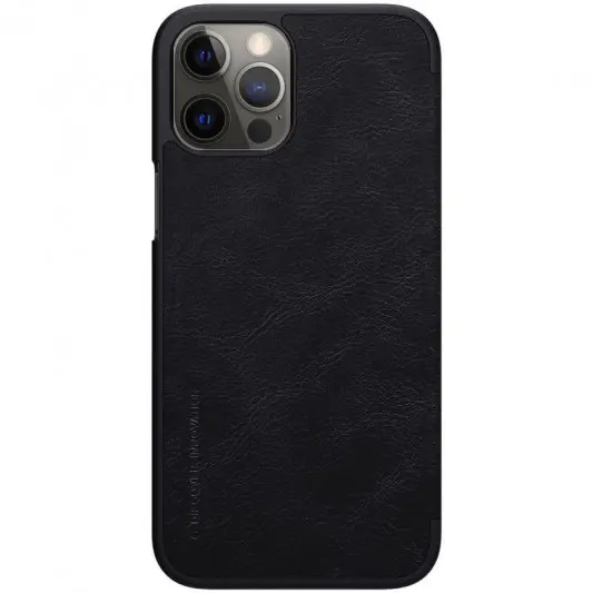 Шкіряний чохол (книжка) Nillkin Qin Series для Apple iPhone 12 Pro / 12 (6.1"") (Чорний) - зображення 2 