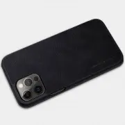 Шкіряний чохол (книжка) Nillkin Qin Series для Apple iPhone 12 Pro / 12 (6.1"") (Чорний)