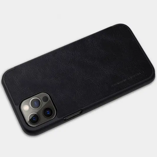 Шкіряний чохол (книжка) Nillkin Qin Series для Apple iPhone 12 Pro / 12 (6.1"") (Чорний) - зображення 3 