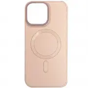 Кожаный чехол Bonbon Leather Metal Style with MagSafe для Apple iPhone 15 Plus (6.7"), Розовый / Light pink