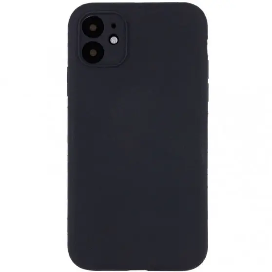 Чохол Silicone Case Full Camera Protective (AA) NO LOGO для Apple iPhone 12 (6.1"), Чорний / Black
