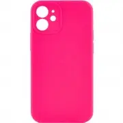 Чохол Silicone Case Full Camera Protective (AA) NO LOGO для iPhone 12 (6.1"), Рожевий / Barbie pink