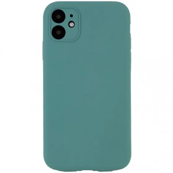 Чохол Silicone Case Full Camera Protective (AA) NO LOGO для Apple iPhone 12 (6.1"), Зелений / Pine green