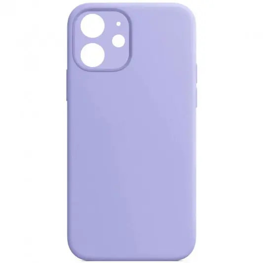 Чохол Silicone Case Full Camera Protective (AA) NO LOGO для Apple iPhone 12 (6.1"), Бузковий / Lilac