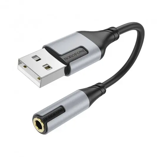 Перехідник Borofone BV19 Creator USB to 3.5mm, Black - зображення 1 