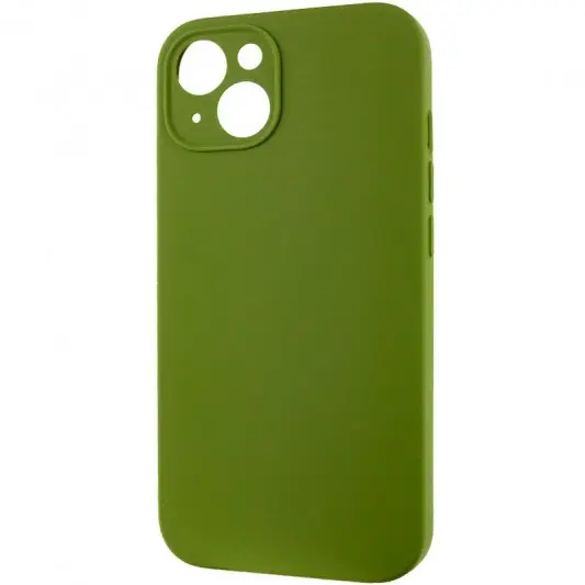 Чехол Silicone Case Full Camera Protective (AA) NO LOGO для Apple iPhone 14 (6.1"), Зеленый / Dark Olive - изображение 2