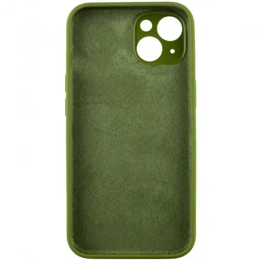 Чехол Silicone Case Full Camera Protective (AA) NO LOGO для Apple iPhone 14 (6.1"), Зеленый / Dark Olive - изображение 3