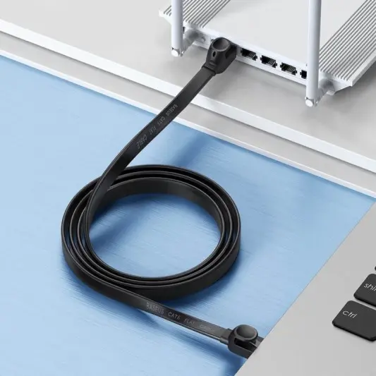 Кабель (патч-корд) Baseus High Speed Six types of RJ45 Gigabit network (2m) (WKJS000101), Чорний - зображення 6 