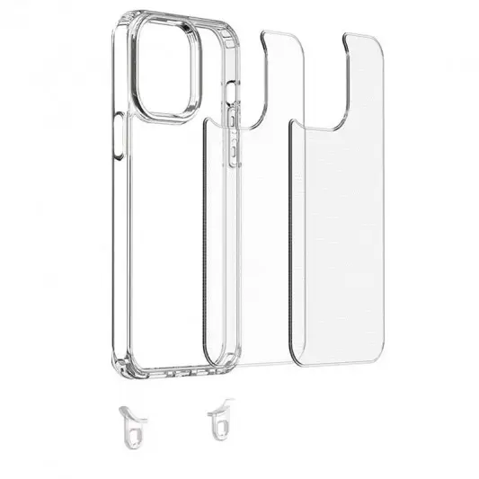 Чохол TPU Transparent with Straps для Apple iPhone 13/14 (6.1"), Clay - зображення 3 