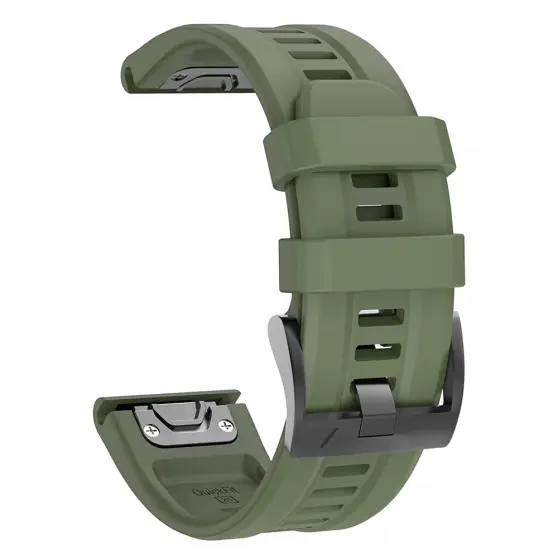 Силіконовий ремінець для годинників Garmin Fenix, forerunner, Instinct - QuickFit 22 мм, ArmyGreen