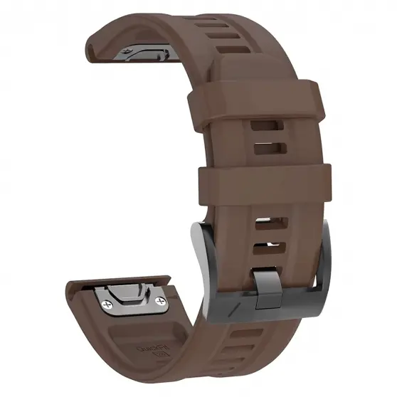 Силіконовий ремінець для годинників Garmin Fenix, forerunner, Instinct - QuickFit 22 мм, Brown