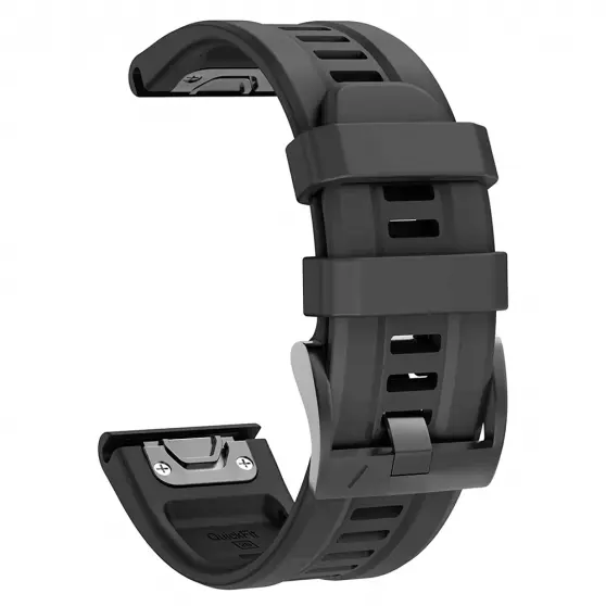 Силіконовий ремінець для годинників Garmin Fenix, forerunner, Instinct - QuickFit 22 мм, чорний