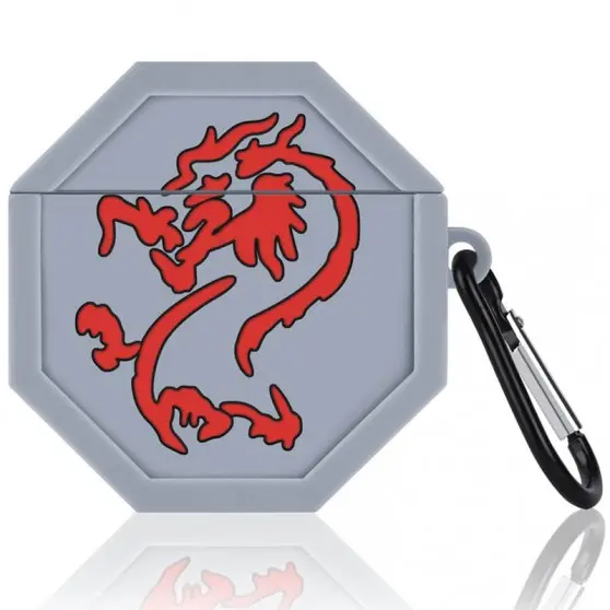 Силиконовый футляр Cartoons&Heroes для наушников AirPods 1/2 + карабин, Dragon mascot