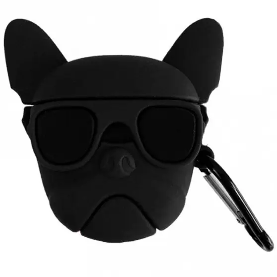 Силиконовый футляр Brand для наушников AirPods 1/2 + карабин, Karl Lagerfeld black