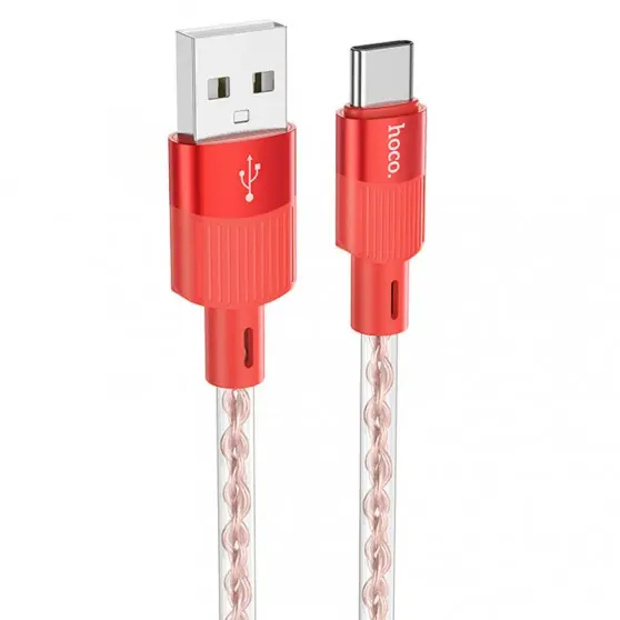 USB кабель Hoco X99 Crystal Junction USB-Type-C (1.2m), Red