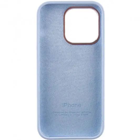 Чехол Silicone Case Metal Buttons (AA) для Apple iPhone 14 Pro Max (6.7"), Голубой / Cloud Blue - изображение 3