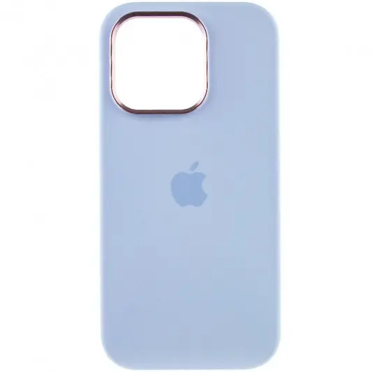 Чехол Silicone Case Metal Buttons (AA) для Apple iPhone 14 Pro Max (6.7"), Голубой / Cloud Blue - изображение 1