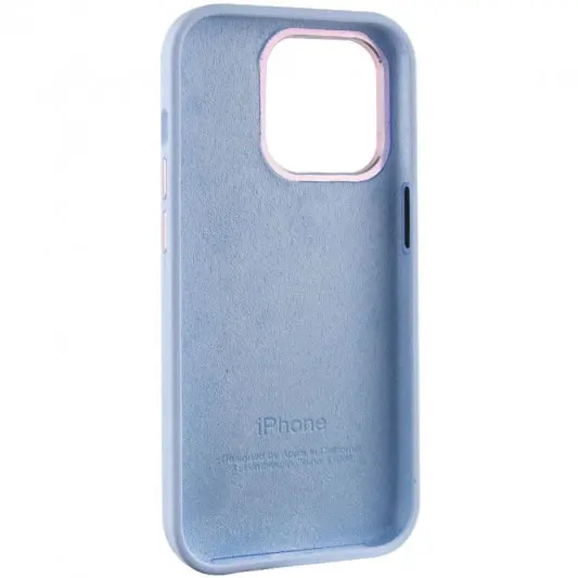 Чехол Silicone Case Metal Buttons (AA) для Apple iPhone 14 Pro Max (6.7"), Голубой / Cloud Blue - изображение 4