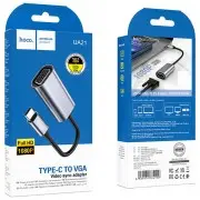 Переходник Hoco UA21 Origin Type-C to VGA, Metal gray