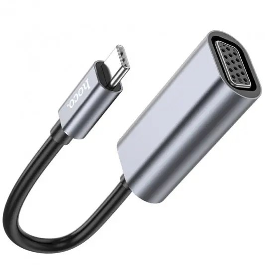 Переходник Hoco UA21 Origin Type-C to VGA, Metal gray - изображение 5