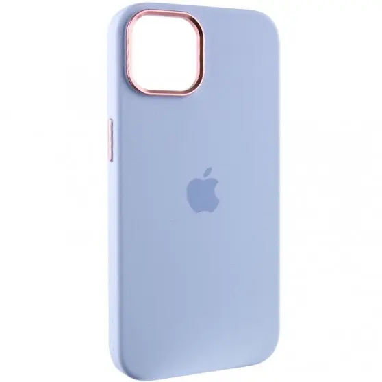 Чехол Silicone Case Metal Buttons (AA) для Apple iPhone 12 Pro/12 (6.1"), Голубой / Cloud Blue