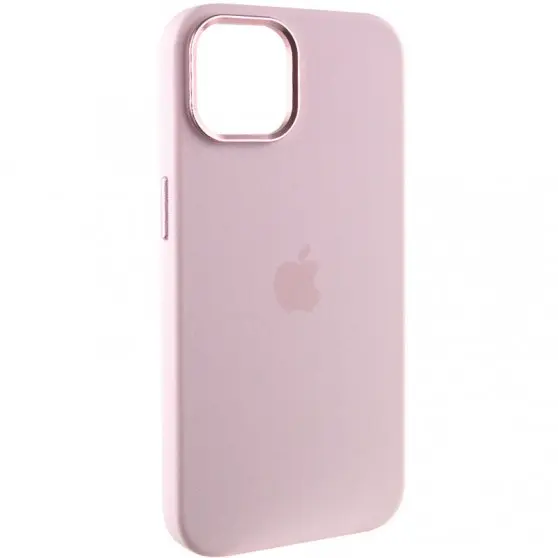 Чохол Silicone Case Metal Buttons (AA) для iPhone 12 Pro / 12, Рожевий / Chalk Pink