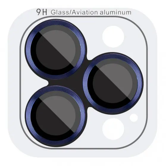 Защитное стекло на камеру для iPhone 12 Pro / 11 Pro / 11 Pro Max - Metal Classic (в упак.) Синий / Pacific Blue