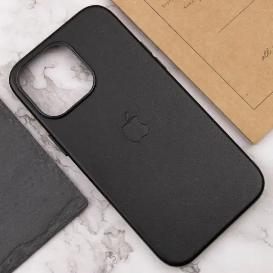 Кожаный чехол Leather Case (AAA) with MagSafe для iPhone 14 Pro, Midnight - изображение 4