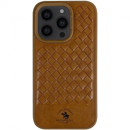 Коричневий шкіряний чохол Polo Santa Barbara для Apple iPhone 14 Pro з екраном 6.1 дюймів