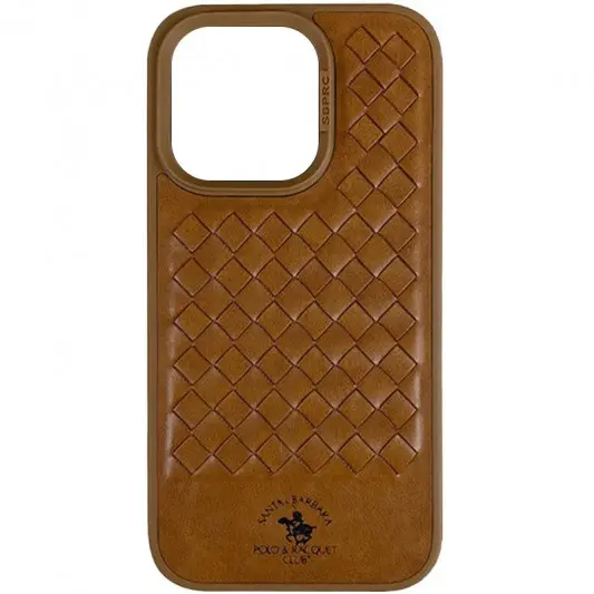 Коричневий шкіряний чохол Polo Santa Barbara для iPhone 14 Pro